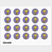 Sticker Rond Design classique Woodstock (Feuille)