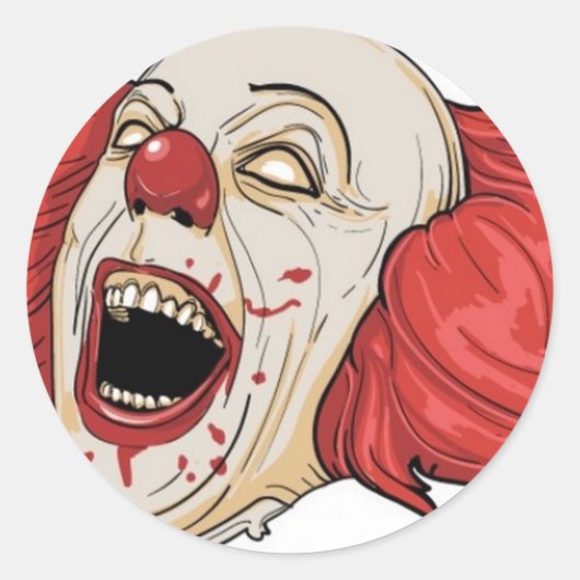 Sticker Rond Design clown malin (Devant)