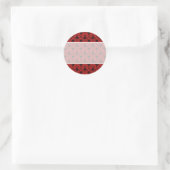 Sticker Rond Design Damas rouge et noir. (Sac)