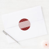 Sticker Rond Design Damas rouge et noir. (Enveloppe)