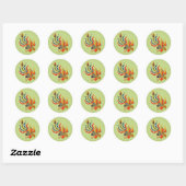 Sticker Rond Design d'art chinois (Feuille)