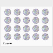 Sticker Rond Design d'art violet de lavande (Feuille)