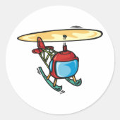 Sticker Rond Design d'aviation amusant d'un hélicoptère rouge m (Devant)