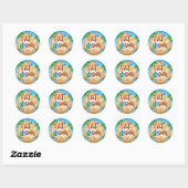 Sticker Rond Design de barre Tiki (Feuille)