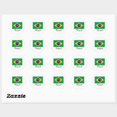 Sticker Rond Design de Brazil Flag (Feuille)