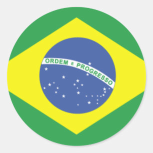 Sticker Rond Design de Brazil Flag