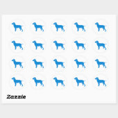 Sticker Rond Design de chien bleu (Feuille)