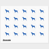 Sticker Rond Design de chien bleu (Feuille)