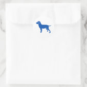 Sticker Rond Design de chien bleu (Sac)