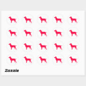 Sticker Rond Design de chien rouge (Feuille)