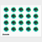 Sticker Rond Design de coquille verte (Feuille)