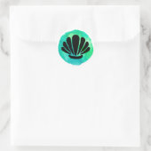 Sticker Rond Design de coquille verte (Sac)