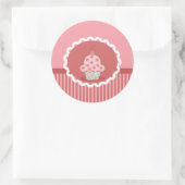 Sticker Rond Design de cupcake rose (Sac)
