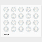 Sticker Rond Design de défilement bleu et gris (Feuille)
