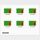 Sticker Rond Design de drapeau de Zambie (Feuille)