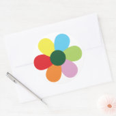 Sticker Rond Design de fleurs arc-en-ciel (Enveloppe)