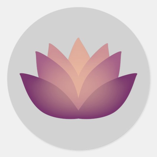 Sticker Rond Design de fleurs Mauve Lotus (Devant)