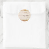 Sticker Rond Design de mariage vintage à l'ancienne (Sac)