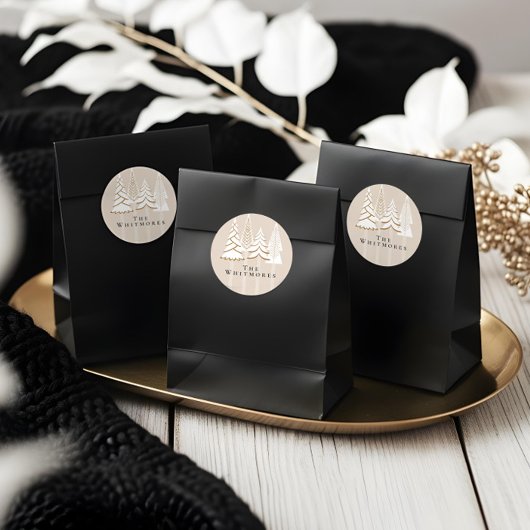 Sticker Rond Design de Noël À feuillage persistant élégant pers