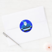 Sticker Rond Design de Noël Père Noël bleu (Enveloppe)