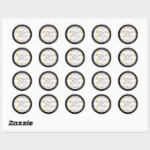 Sticker Rond Design de plage simple et agréable (Feuille)