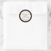 Sticker Rond Design de plage simple et agréable (Sac)