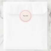 Sticker Rond Design de points romantiques roses et rayures (Sac)