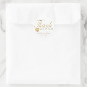 Sticker Rond Design de script blanc et or - Merci (Sac)