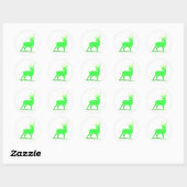Sticker Rond Design de silhouette de cerf vert (Feuille)