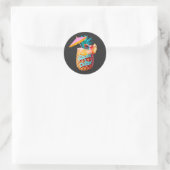 Sticker Rond Design de soirée tropicale de Sippin et Chillin (Sac)