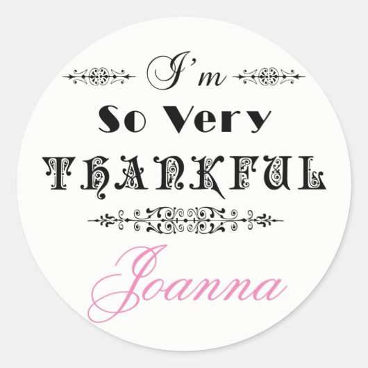 Sticker Rond Design de texte noir - Merci (Devant)