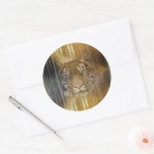 Sticker Rond Design de tigre solitaire (Enveloppe)