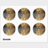 Sticker Rond Design de tigre solitaire (Feuille)