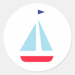 Sticker Rond Design de voilier Ocean
