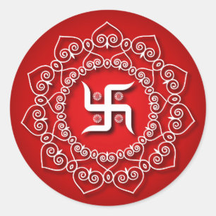 Sticker Rond Design décoratif Swastika