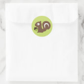 Sticker Rond Design d'écureuil pour bébés mignon (Sac)