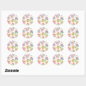 Sticker Rond Design des Chouettes de Noël (Feuille)