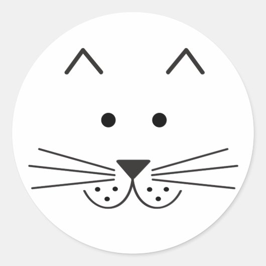 Sticker Rond Design d'illustration de visage de chat Abstrait s (Devant)