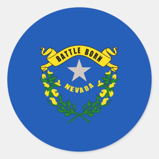 Sticker Rond Design du drapeau d'état du Nevada (Devant)