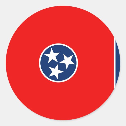 Sticker Rond Design du drapeau d'état du Tennessee (Devant)