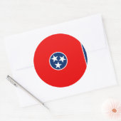 Sticker Rond Design du drapeau d'état du Tennessee (Enveloppe)