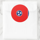 Sticker Rond Design du drapeau d'état du Tennessee (Sac)