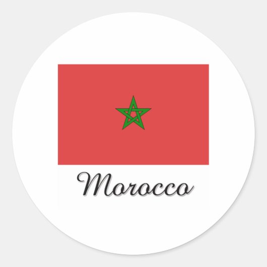 Sticker Rond Design du drapeau marocain (Devant)