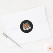Sticker Rond Design du visage du tigre cool (Enveloppe)