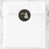 Sticker Rond Design élégant d'arbre de Noël (Sac)