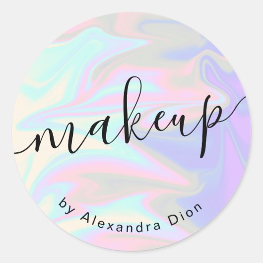 Sticker Rond Design élégant et élégant maquillage holographique (Devant)