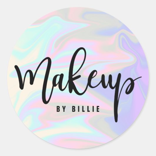 Sticker Rond Design élégant et élégant maquillage holographique (Devant)