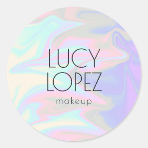 Sticker Rond Design élégant et élégant maquillage holographique