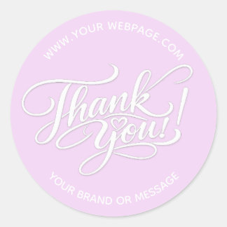 Sticker Rond Design élégant « Merci » écrit à la main avec cœur