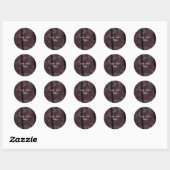 Sticker Rond Design en bois Brown Arrière - plan Plain lisible (Feuille)